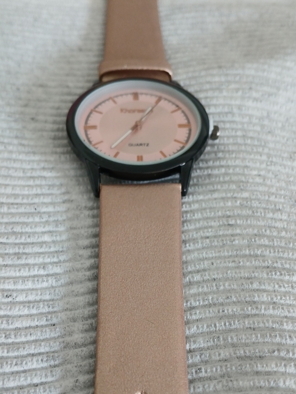 Rose Gold Leather Strap Quartz Watch